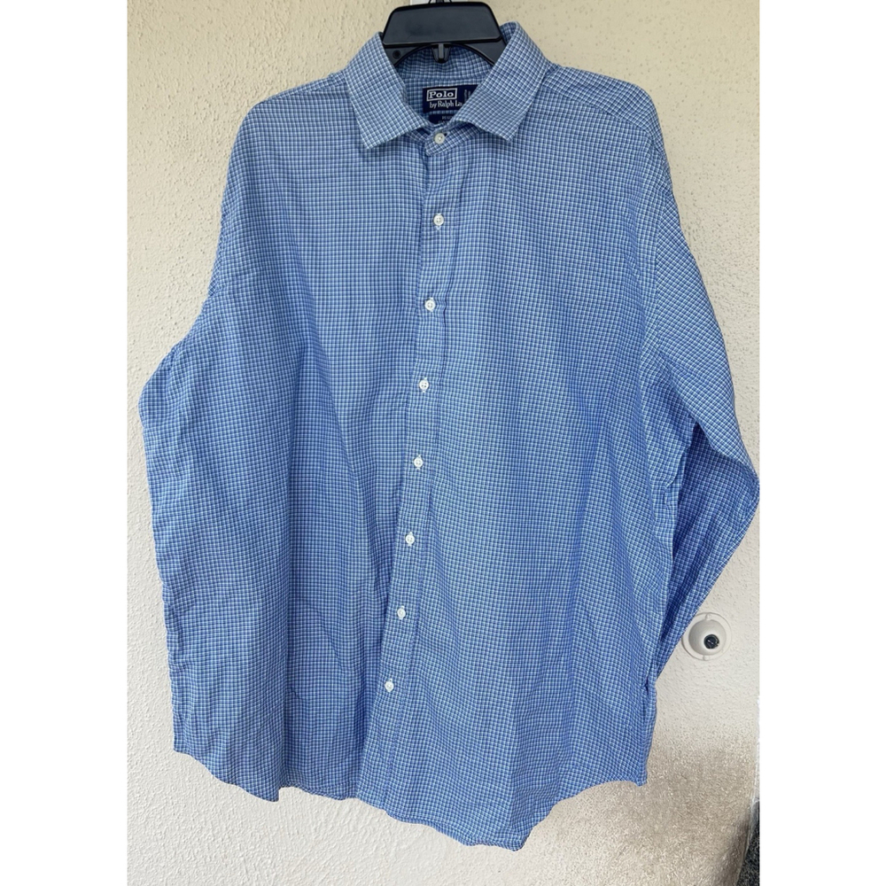 Polo by Ralph Lauren Regent Custom Fit Blue Striped Button Down Shirt 2X Big